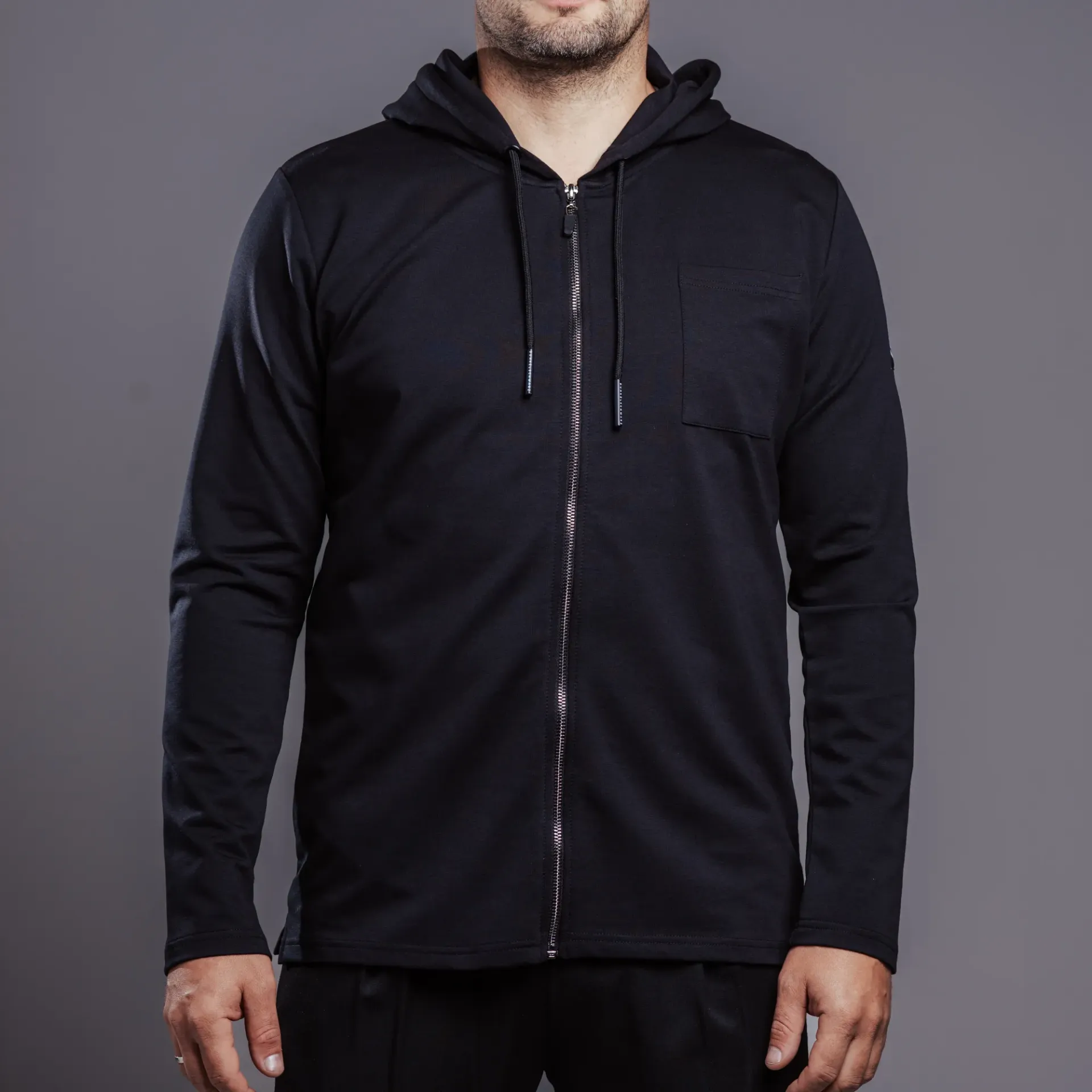 Ziphoodie oversize DS-614 black (S)